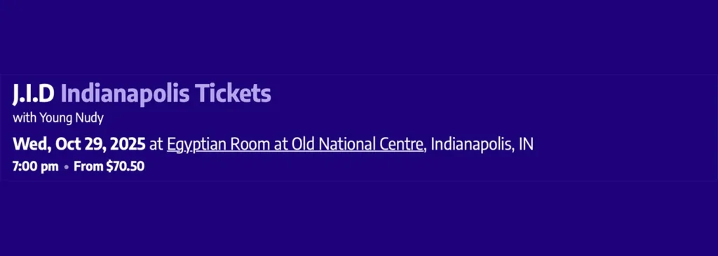 J.I.D. at Egyptian Room At Old National Centre